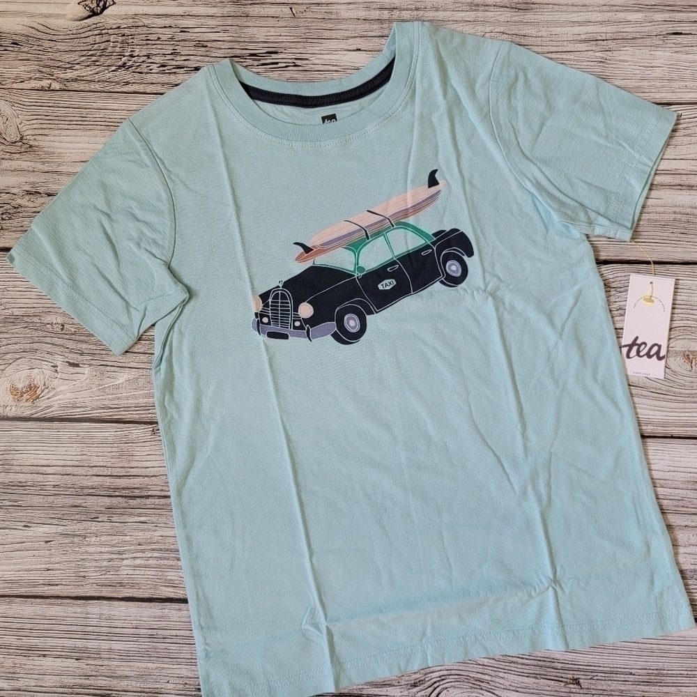 Tea Collection Surfing Board T-Shirt Size 10 NWT